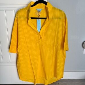 Draper James Bright Yellow Women’s Logan Top Shirt Small New with Tags
